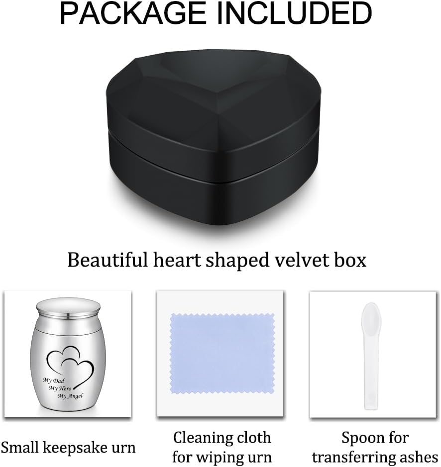 Dletay 157 Inch Heart Shaped Cremation Urn for Ashes