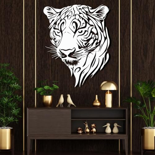 ENJOYOO Black Leopard Head Metal Wall Art 24x19in