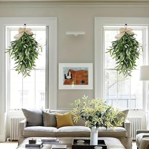 60cm Artificial Olive Teardrop Wreath Decor