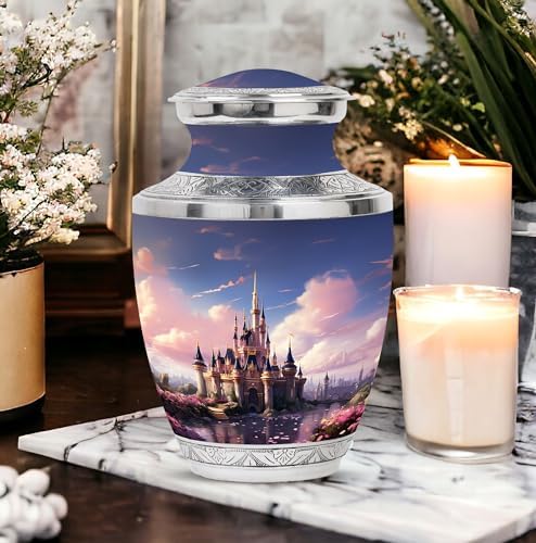The Castle By The Blooming River - 10 Inch Adult Urn For Ashes