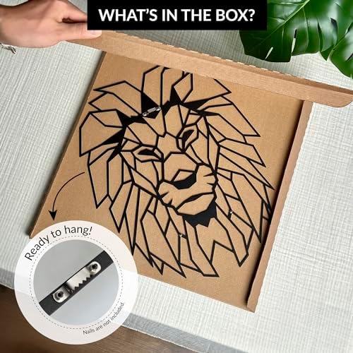 Lion Head Wall Art Sculpture - Metal Decor for Home