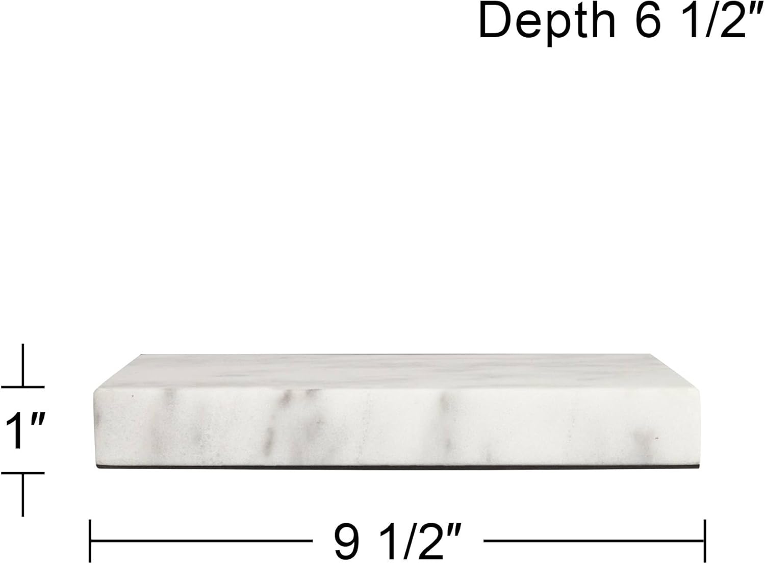 360 Lighting Rectangular Lamp Riser White Marble Finish
