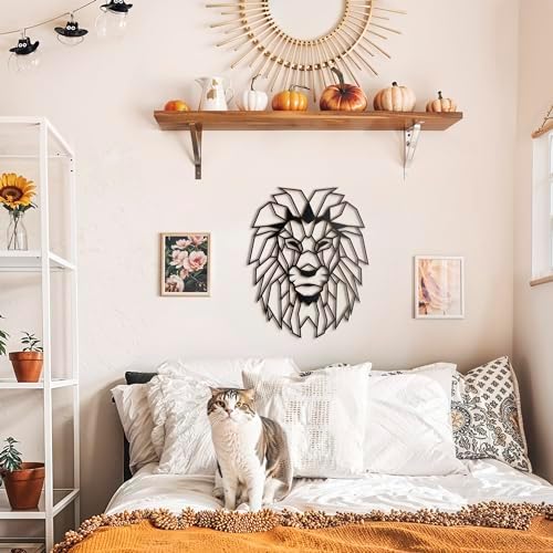 Lion Head Wall Art Sculpture - Metal Decor for Home