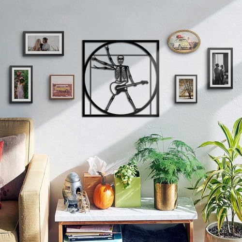 Rock Skeleton Vitruvian Wall Art - Metal Music Decor