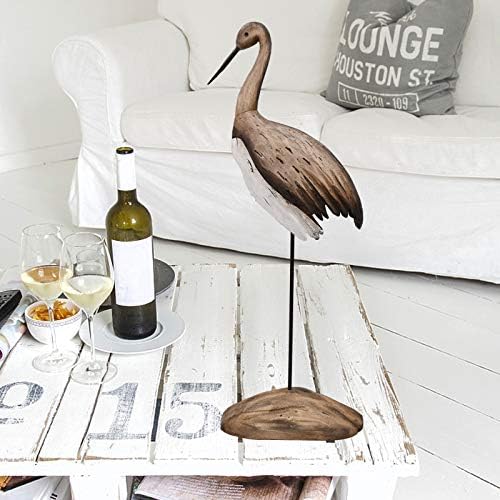 Rustic Wood Crane Nautical Decor Accent