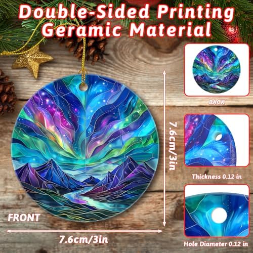 Northern Lights Christmas Tree Decorations Ceramic Ornament