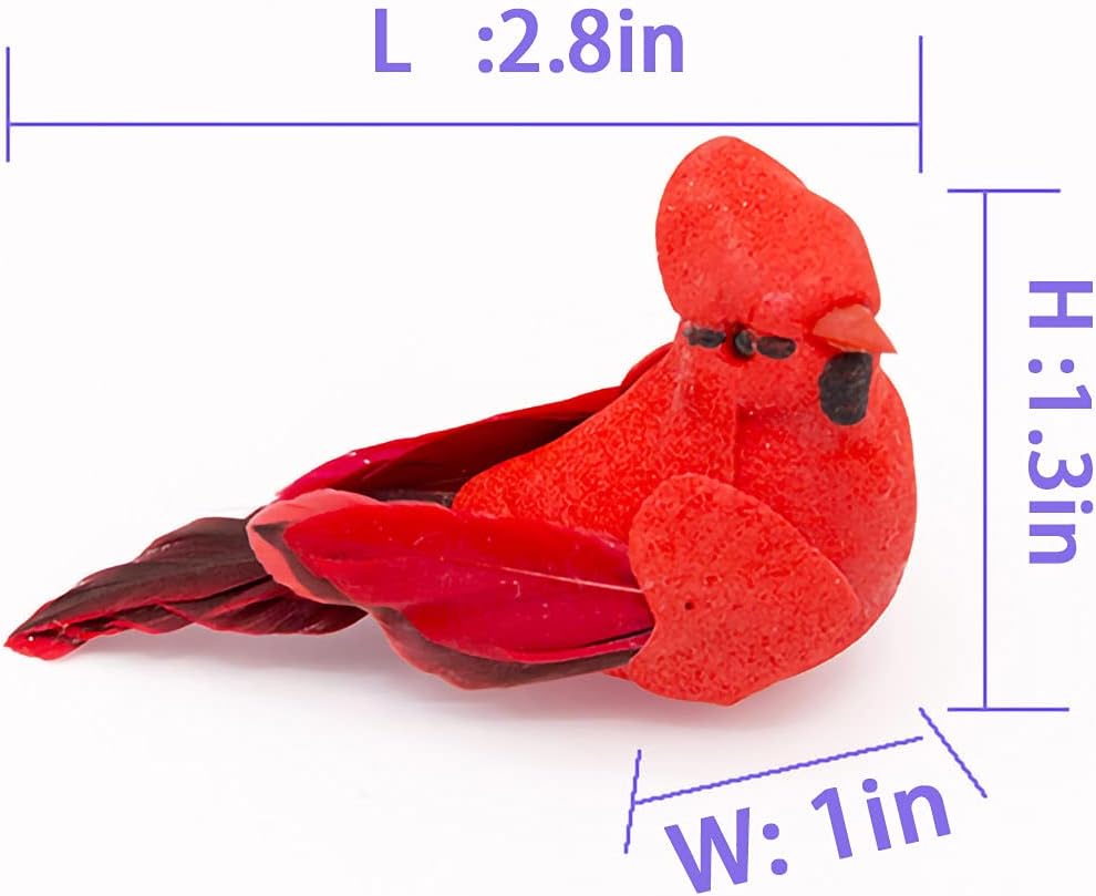 Berfutall Red Cardinal Clip On Christmas Ornament - Set of 12
