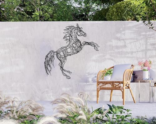 DecoSoul Tree Horse Metal Wall Art Decor 50x50cm