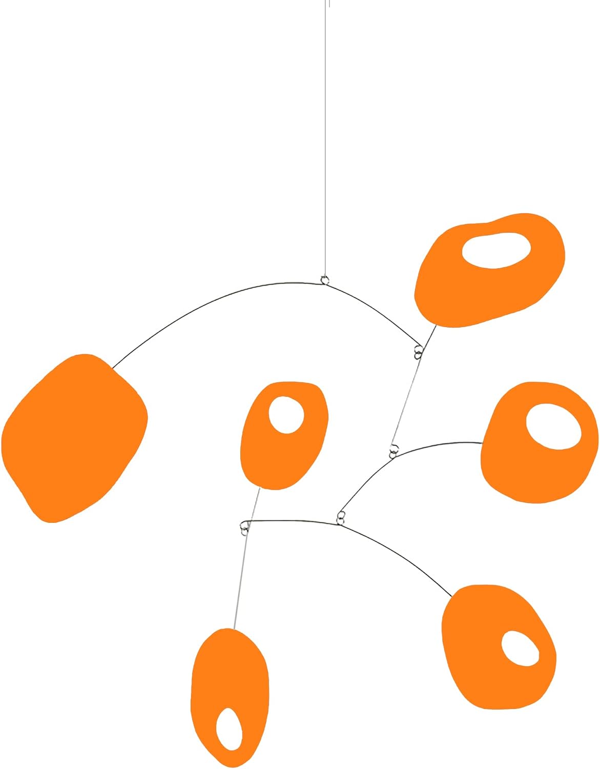 Orange MCM Retro Modern Art Mobile 24 x 22 - Made in USA