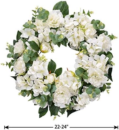 I-GURU Seasonal Door Wreath with Hydrangeas and Peonies