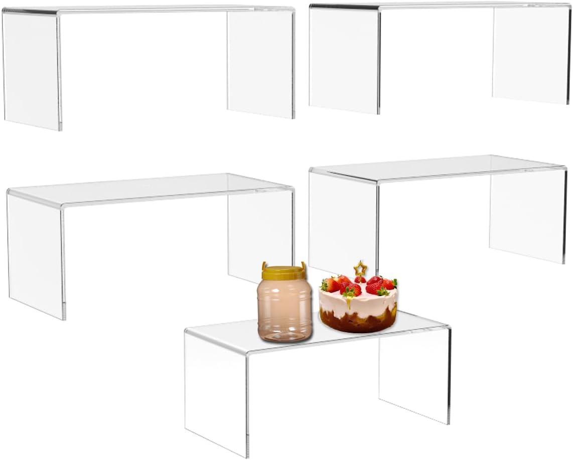 Clear Acrylic Risers Display Stands 4 Pack 13 Inch