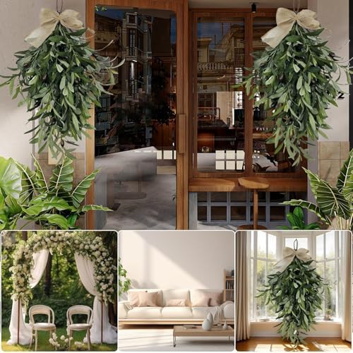 60cm Artificial Olive Teardrop Wreath Decor