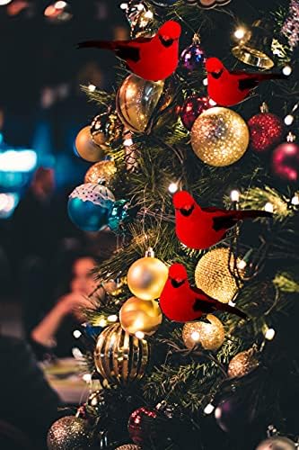 Berfutall Red Cardinal Clip On Christmas Ornament - Set of 12