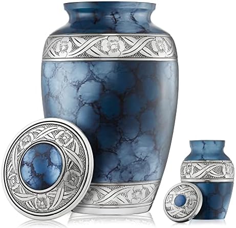 Reminded Set of 5 Decorative Cremation Urns - Blue