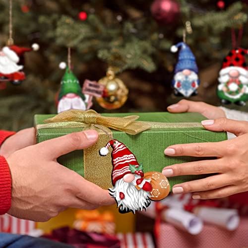 24 Piece Christmas Gnome Wooden Hanging Ornaments