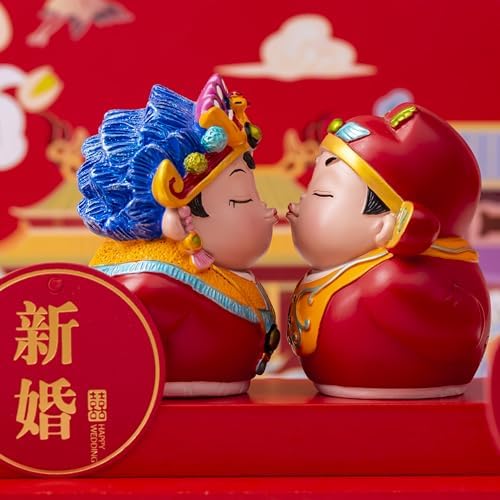 Hand-Painted Kissing Couple Statue 335-Inch Resin Wedding Decor