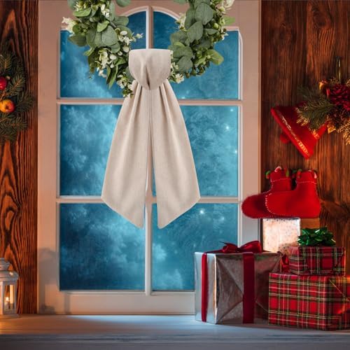 2 Pack Burlap Wreath Sashes for Front Door and Porch