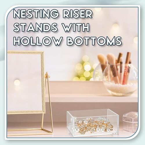 Jerify 12 Pcs Acrylic Risers for Buffet Display