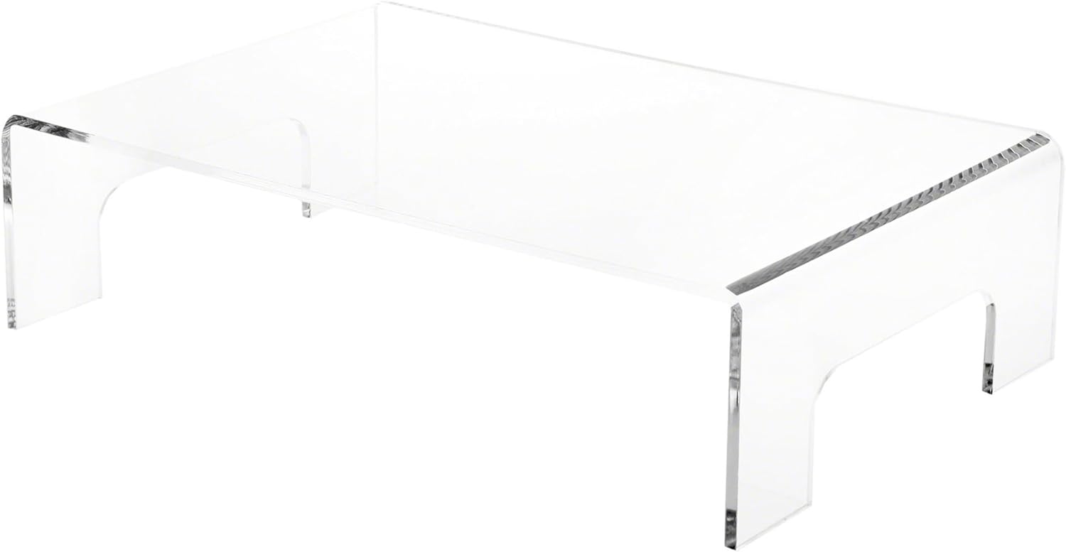 Plymor Clear Acrylic Display Riser with Tray Handles 2 Pack