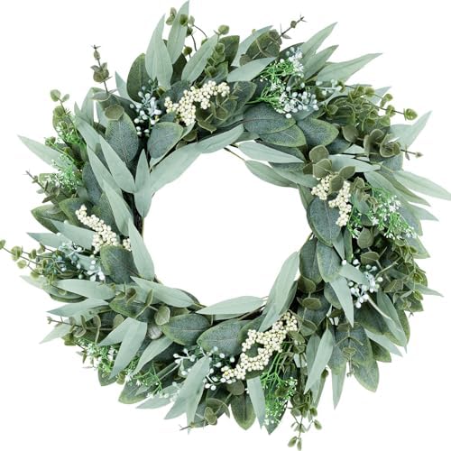 Eucalyptus Wreath 22 Inch Artificial Front Door Decor