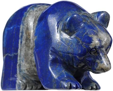 3 Inch Bear Figurine Hand Carved Lapis Lazuli Home Decor