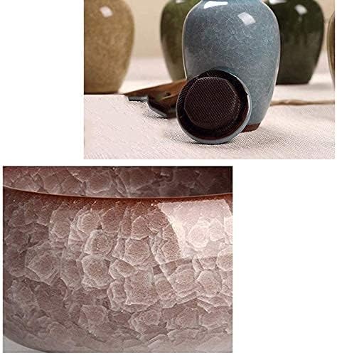 Small Cremation Urns for Human Ashes Yellow Ceramic Display Urn
