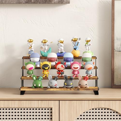 Lifewit 4 Tier Wooden Display Riser with Metal Stand