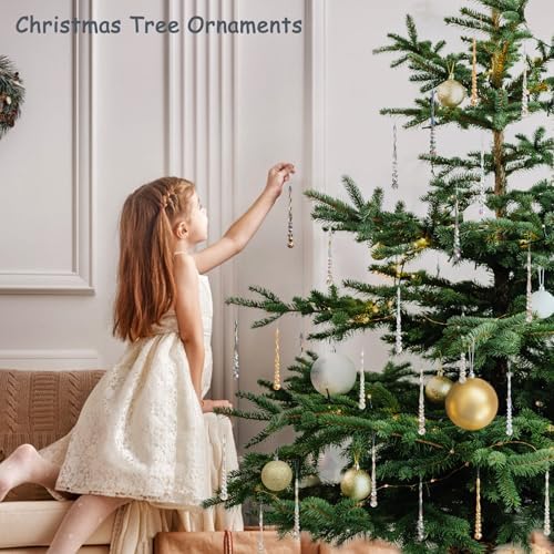 12pcs Crystal Icicle Christmas Ornaments Multicolor