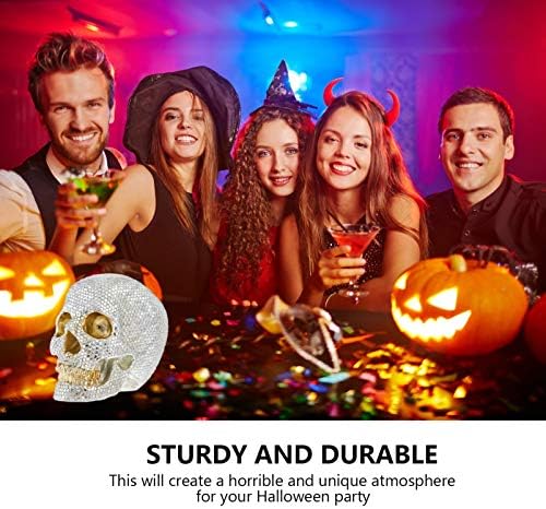 Halloween Skull Statue with Crystal Rhinestones