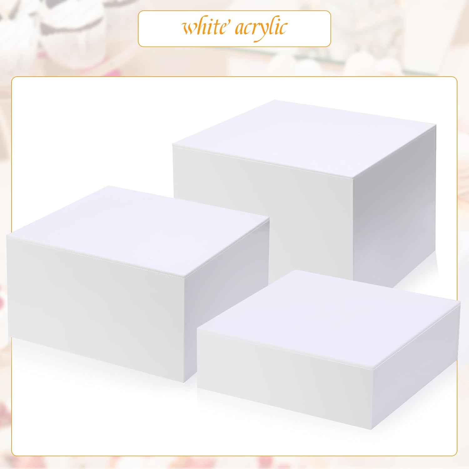 Suzile 9 Pcs Acrylic Display Risers Set with Hollow Bottoms