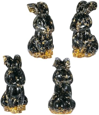 Resin Crystal Bunny Figurine Decor Collectible Statue