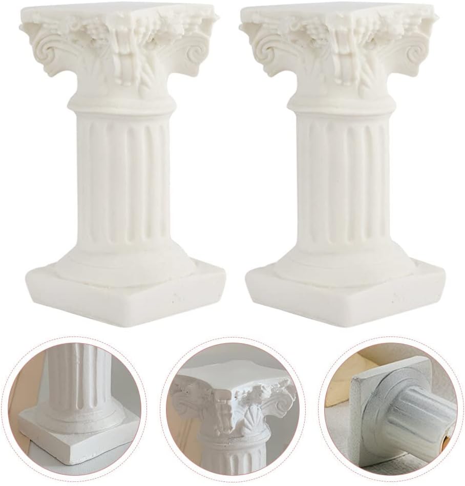 Generic Roman Pillars Mini White Resin Figurine Wedding Table Decoration