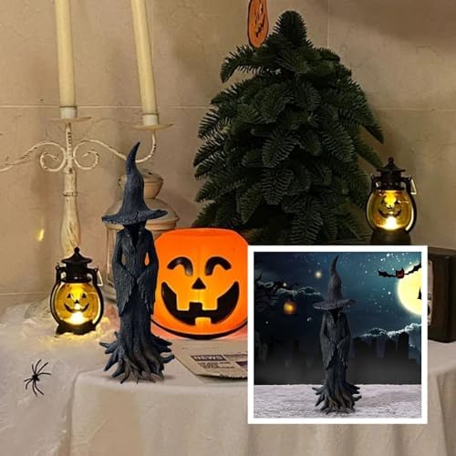EGH Halloween Witch Statue - 197 Inch Gothic Resin Decor