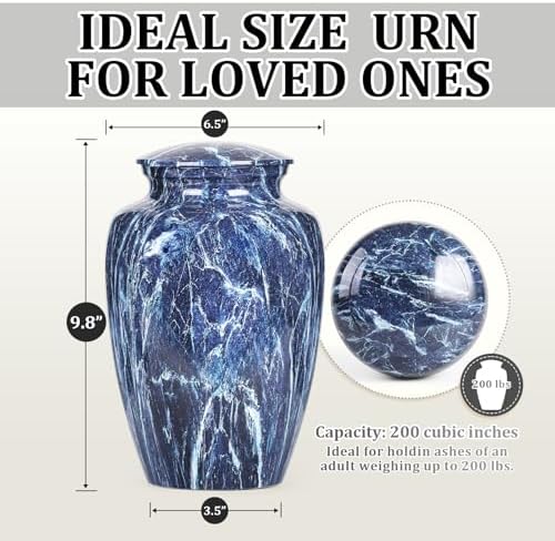 Premium Blue Marble Urn for Human Ashes