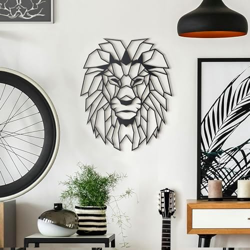 Lion Head Wall Art Sculpture - Metal Decor for Home