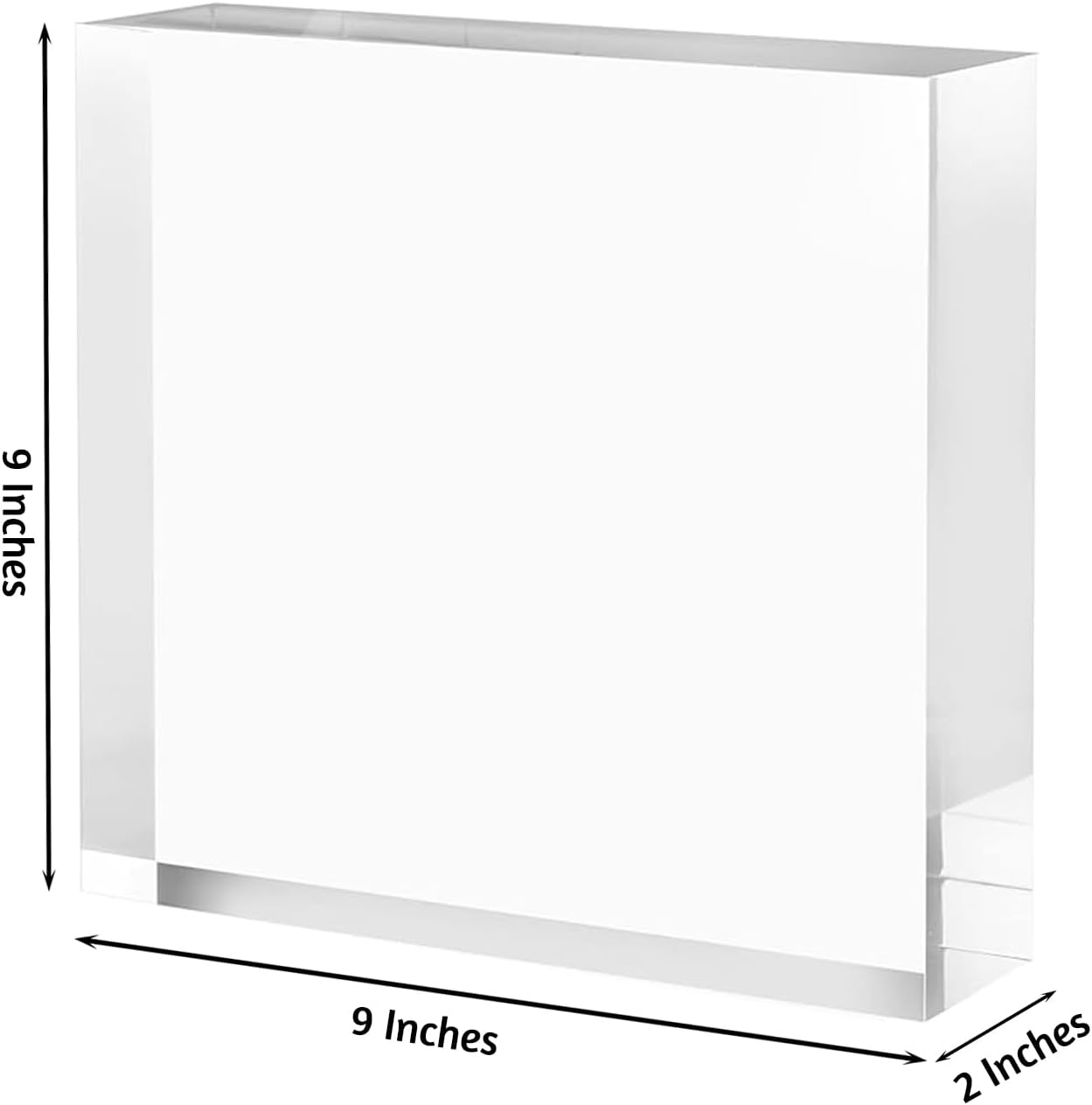 CiaoHER 2in Acrylic Cube Display Stand 9x9 Clear Solid Base