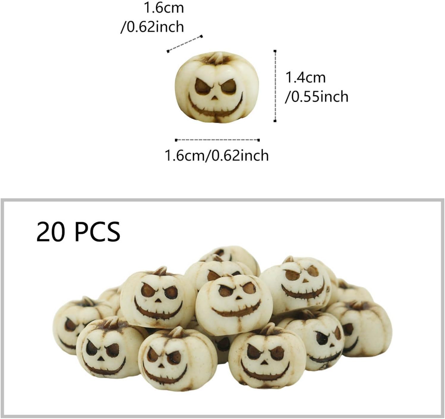 20 Pcs White Mini Pumpkin Halloween Decorations