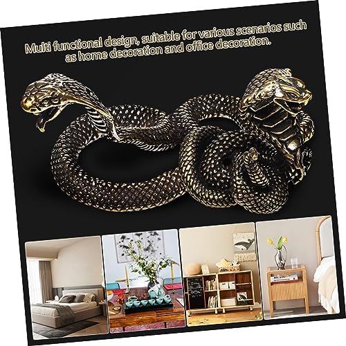 Wakauto 2pcs Brass Snake Figurine Realistic Decor