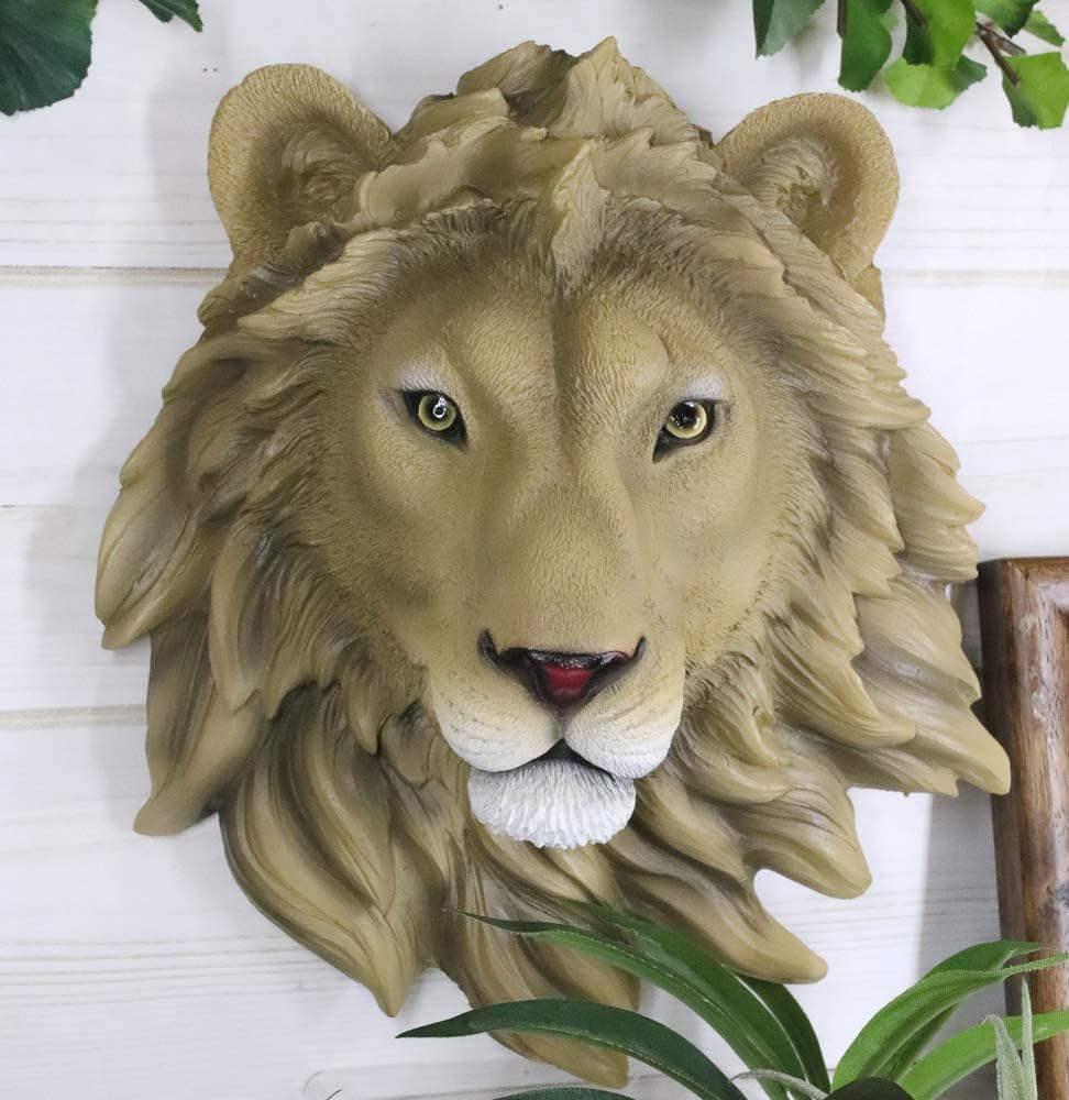 Ebros Simba Safari Lion Head Wall Decor Plaque 925 Inch
