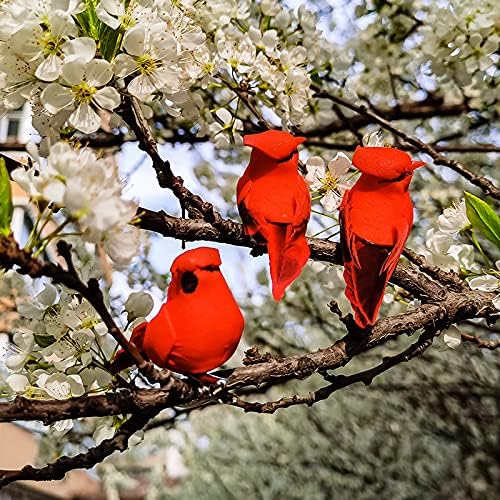 Berfutall Red Cardinal Clip On Christmas Ornament - Set of 12