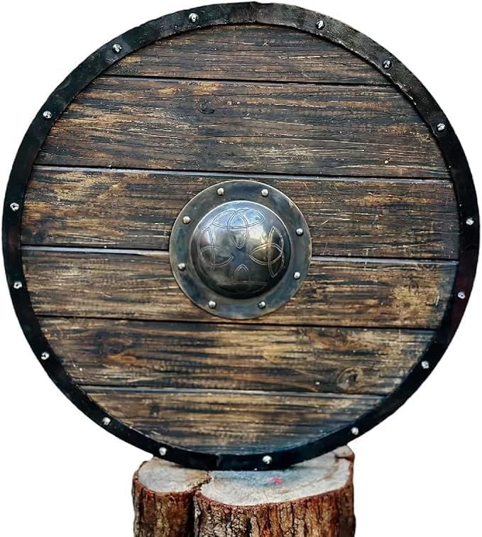 Viking Style Wooden Wall Shield 24 Inch
