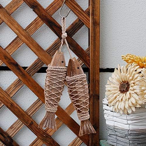 Antique Wood Fish Wall Hanging Decor Sculpture