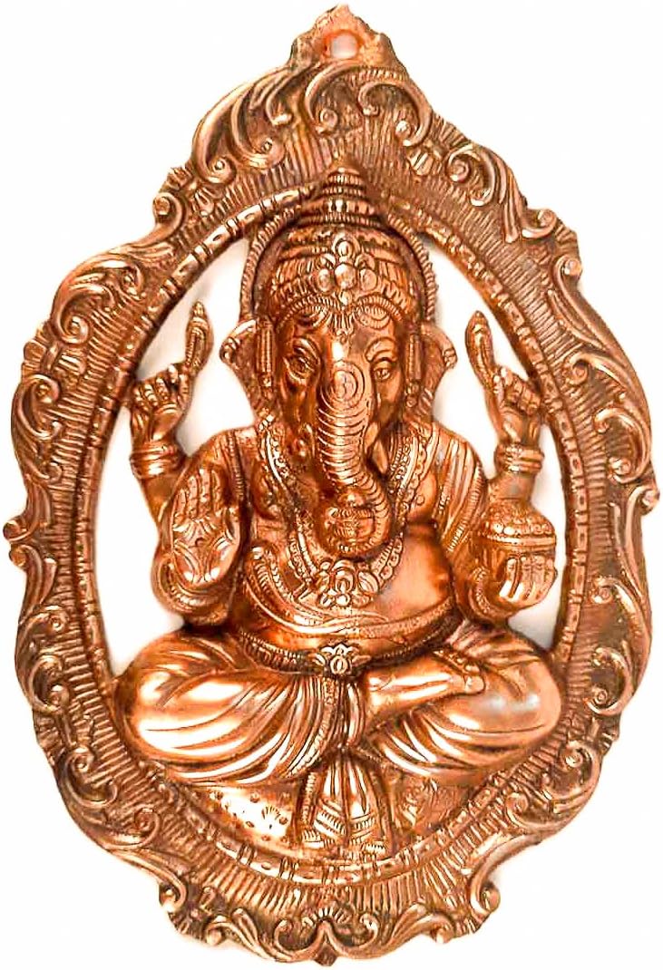Apka Mart Lord Ganesha Wall Hanging - 16 Inch Copper