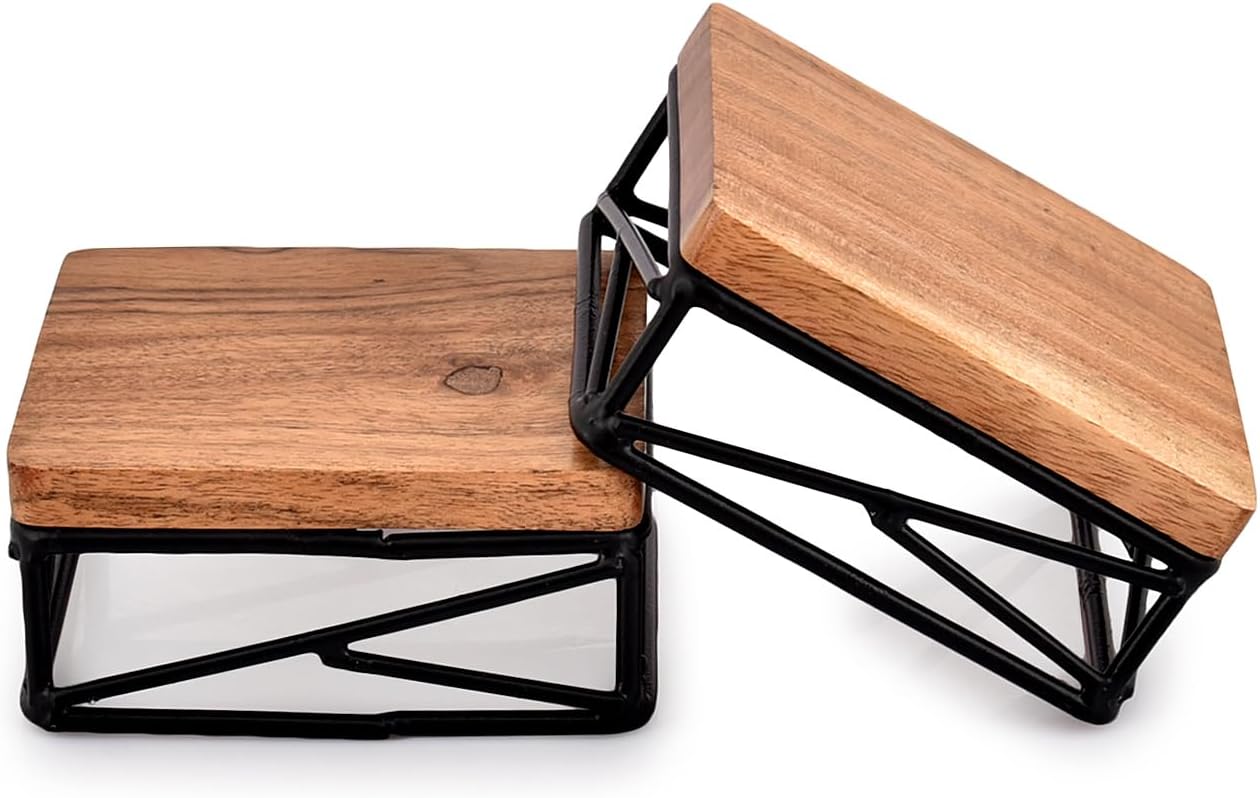 NIRMAN Riser Square Display Wooden Base Stand Set of 2