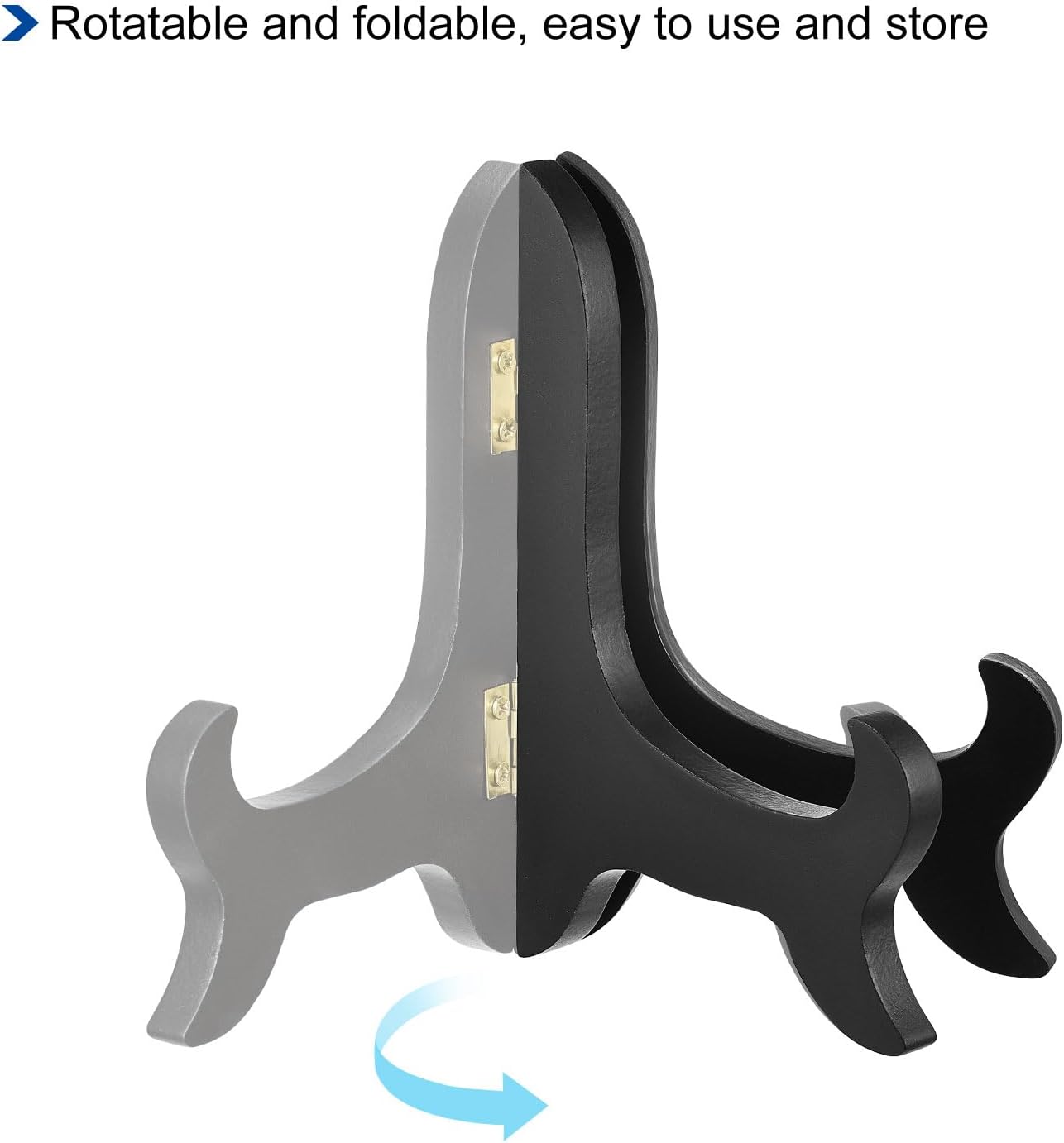 Uxcell 5 Inch Easel Plate Holder Wooden Folding Display Stand Black