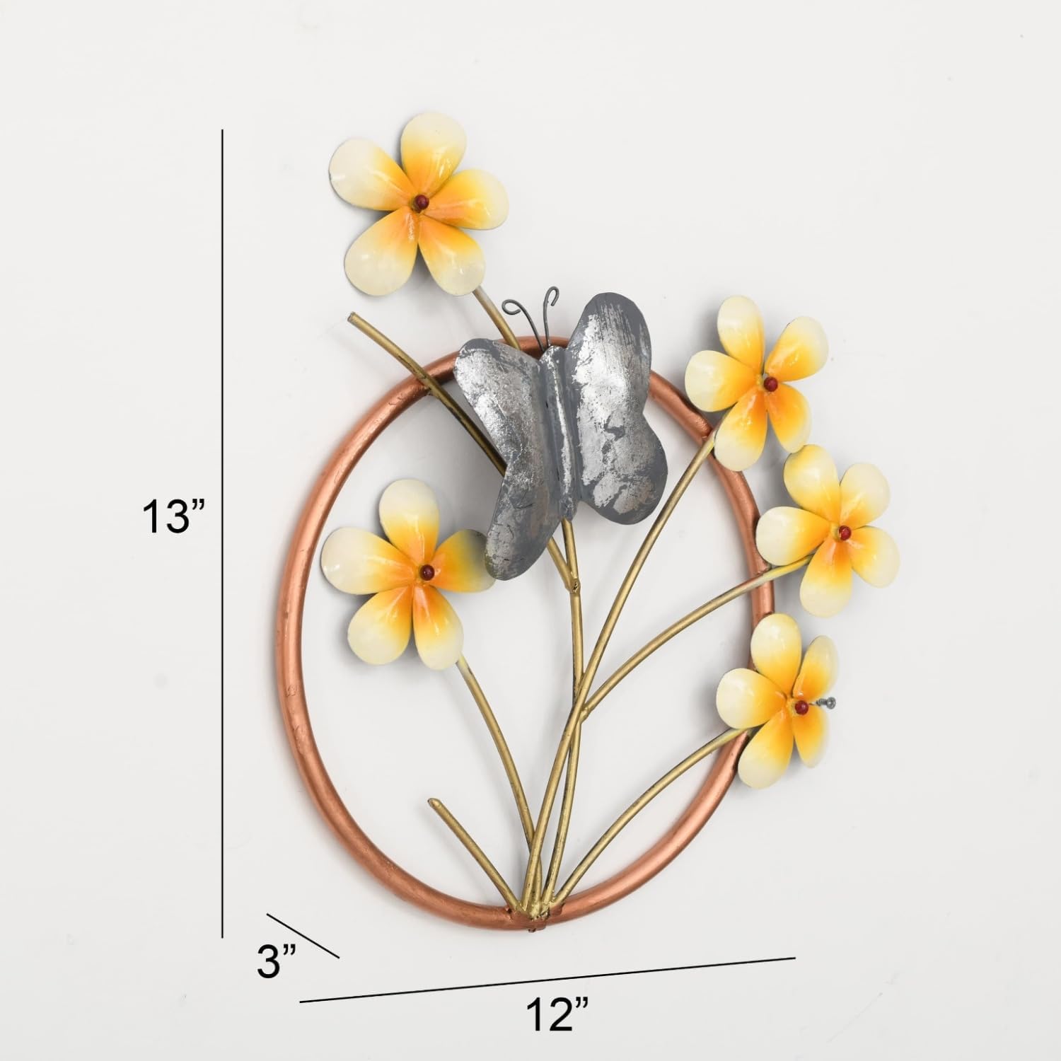 Malik Designs Butterfly Floral Wall Art with Frame