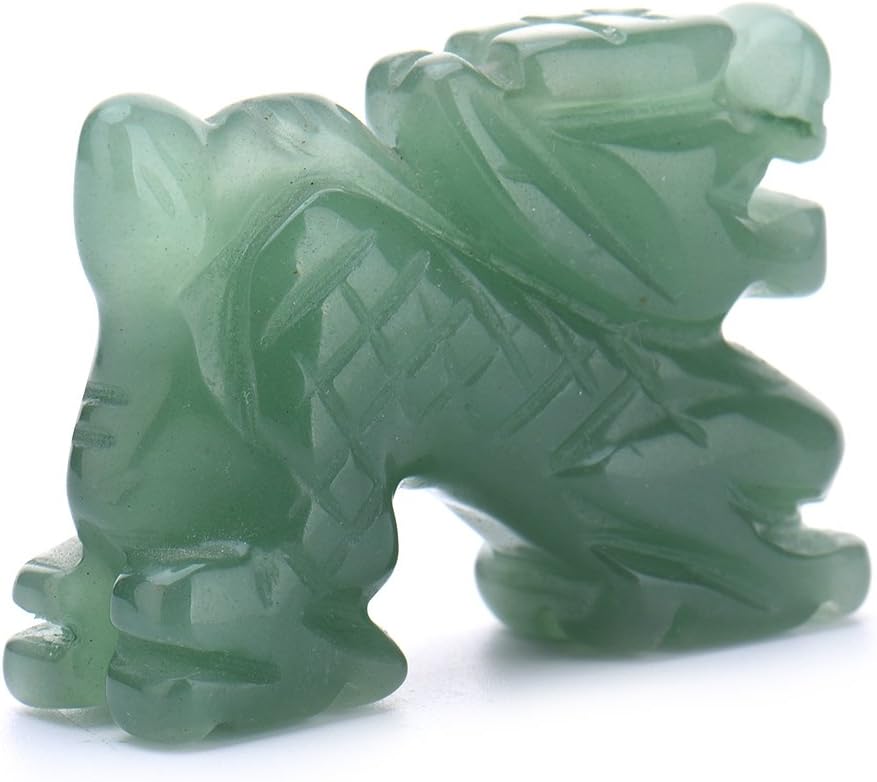 AITELEI 2-Inch Carved Aventurine Dragon Ornament