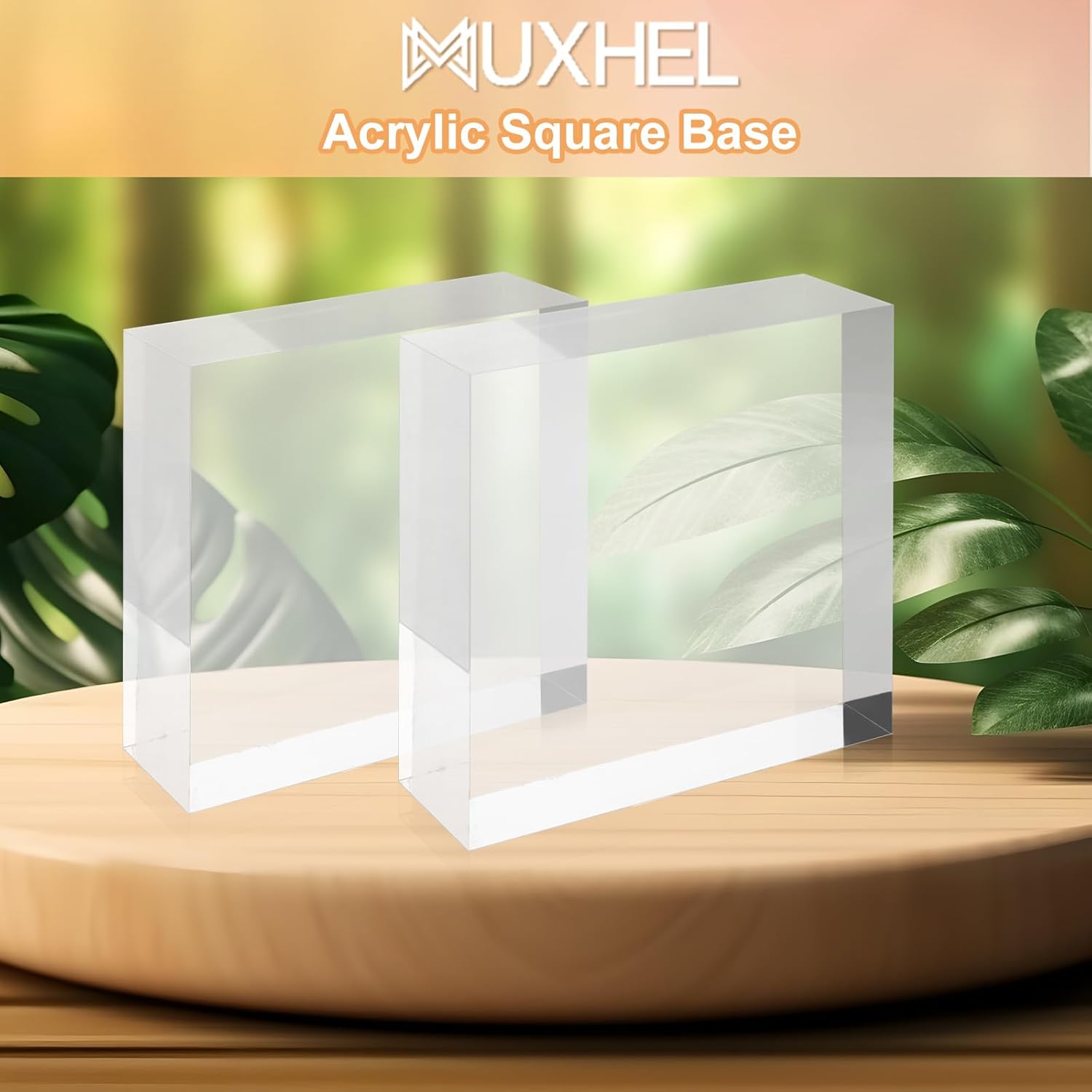 6 Pcs Clear Acrylic Risers 3x3x1 Inch Display Blocks for Jewelry