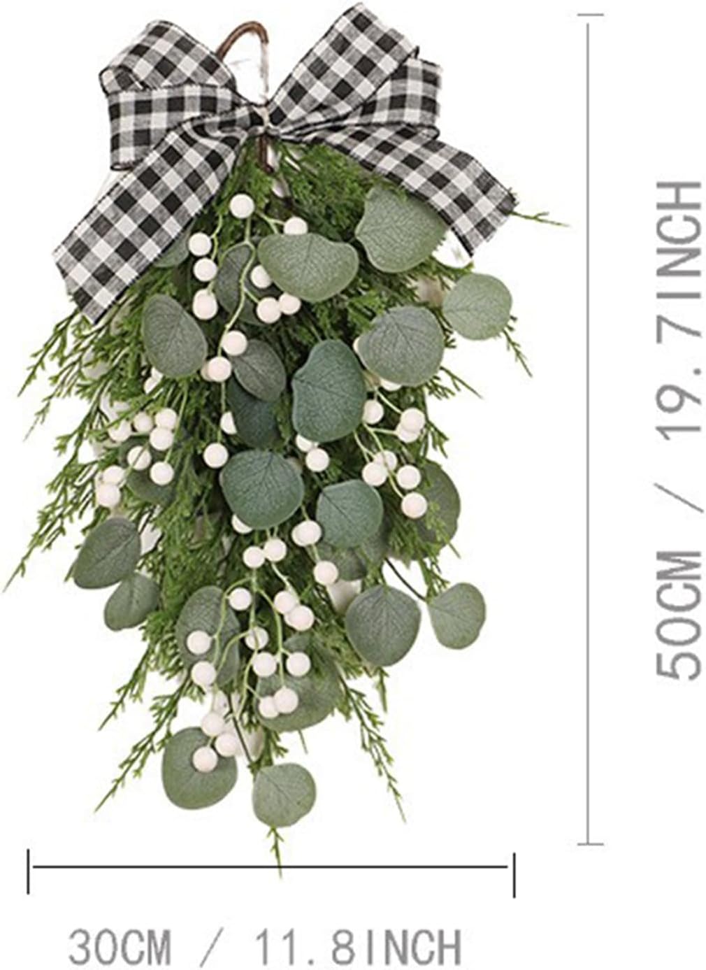 BestAlice 197 Inch Eucalyptus Swag with Bow Wall Hanging Decor