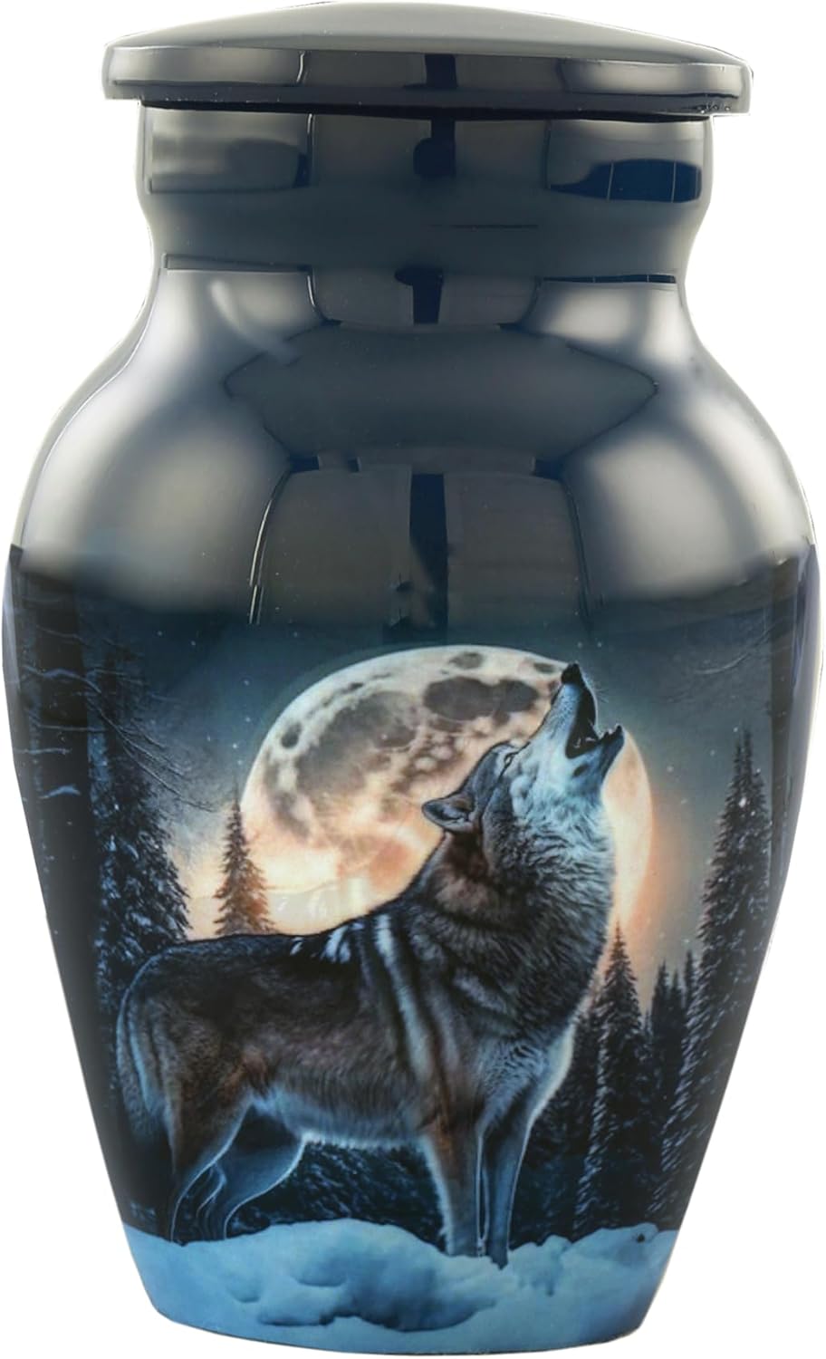 Midnight Wolves Mini Urn Set - 2 Cremation Urns for Ashes